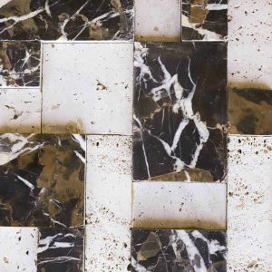 3D Travertine Black & Gold